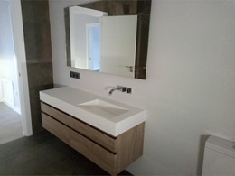 baño en tablero melamina hidrofogo